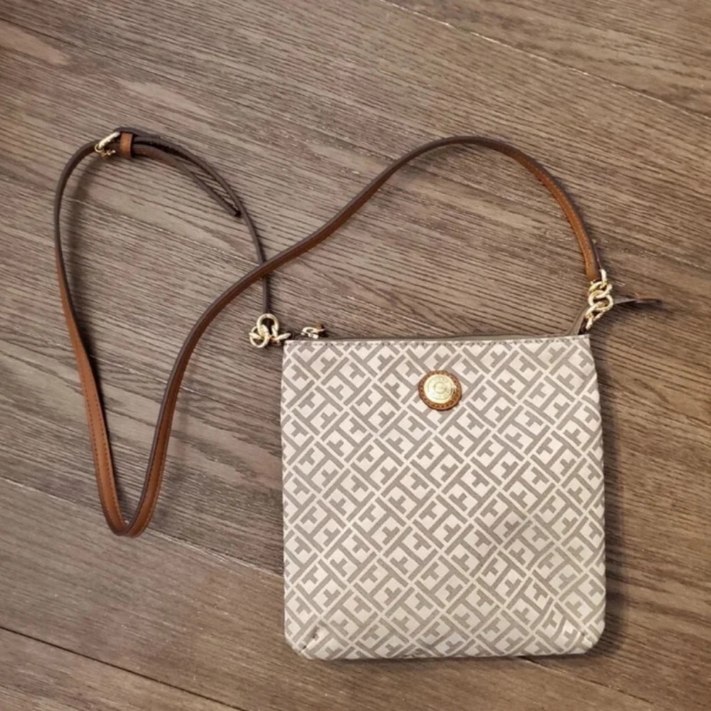 Tommy Hilfiger Beige and Brown Crossbody Bag
